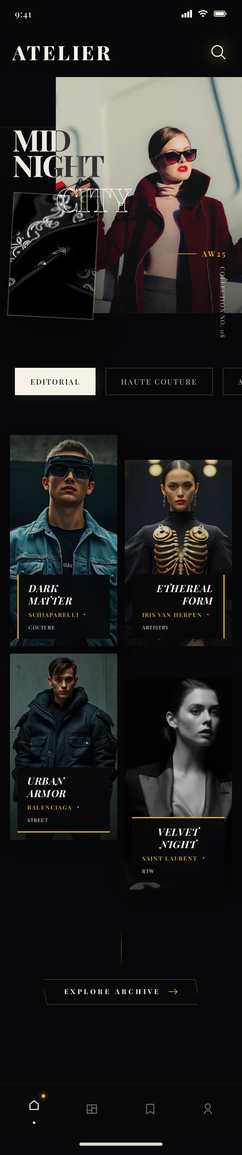 High-Fashion Lookbook Mobile App